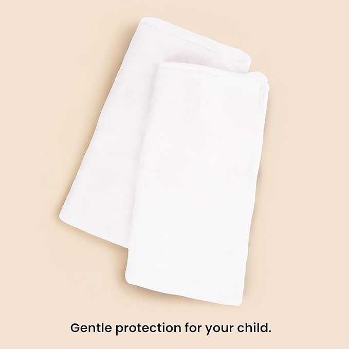 Shuddh - Organic Cotton Muslin Baby Towels | White, Pack of 2
