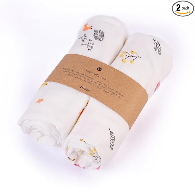 Shuddh - Organic Cotton Muslin Baby Towels | Pack of 2