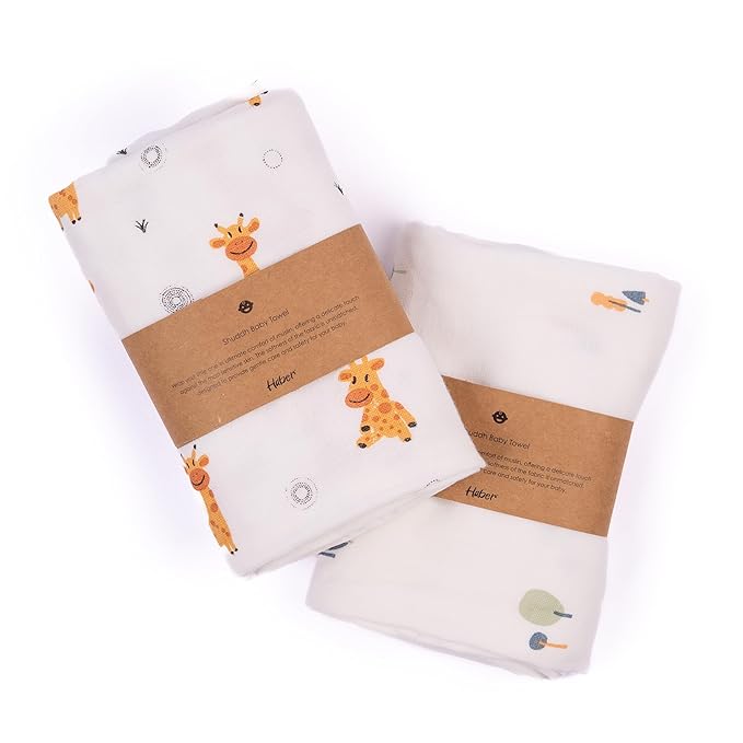 Shuddh - Organic Cotton Muslin Baby Towels | Pack of 2