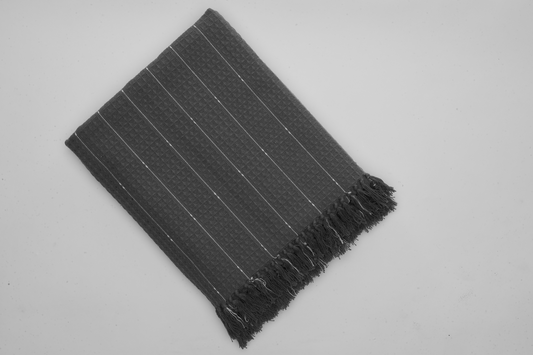 Cozy Cotton Throw Blanket Waffle Weave - Charcoal