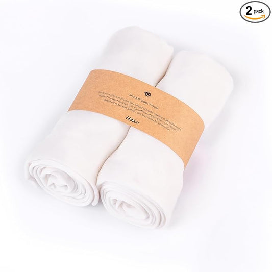 Shuddh -  Organic Cotton Muslin Baby Towels | White, Pack of 2
