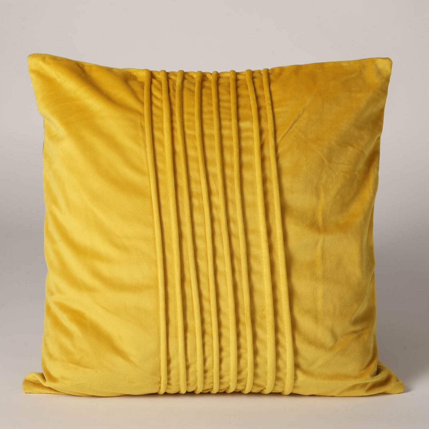 Minimalistic Smooth Velvet Cushion Cover - Yellow