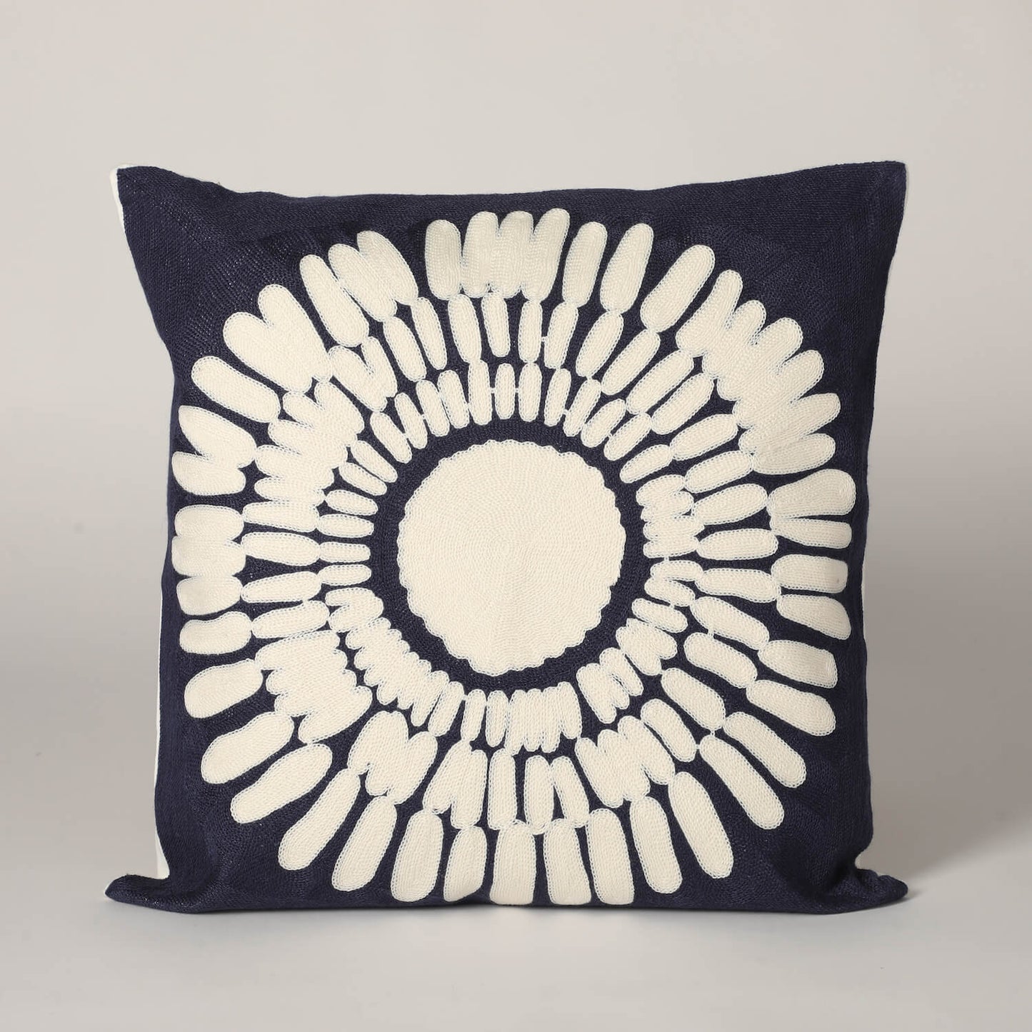 Contemporary  Cushion Covers Embroidered in Indigo Accent