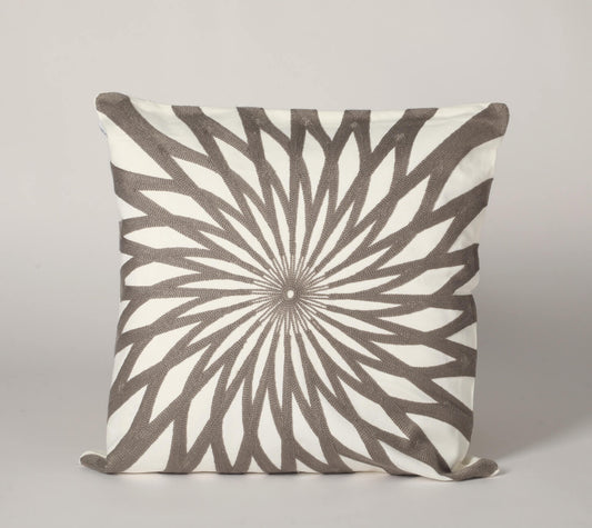 Contemporary  Cushion Covers Embroidered in Modern Grey Accent