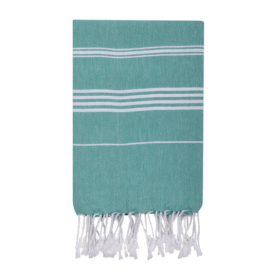 Basic Stripe XL Cotton Towel | Soft Flat Weave | Hand / Face / Hair Towel | Quick-Dry & Ultra-Absorbent