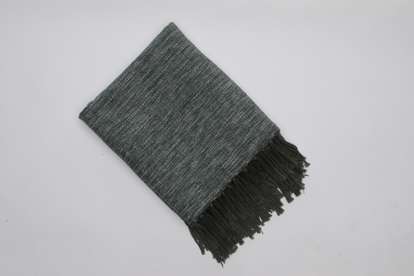 Melange Cotton Throw Blanket Dark Edition - Grey Green