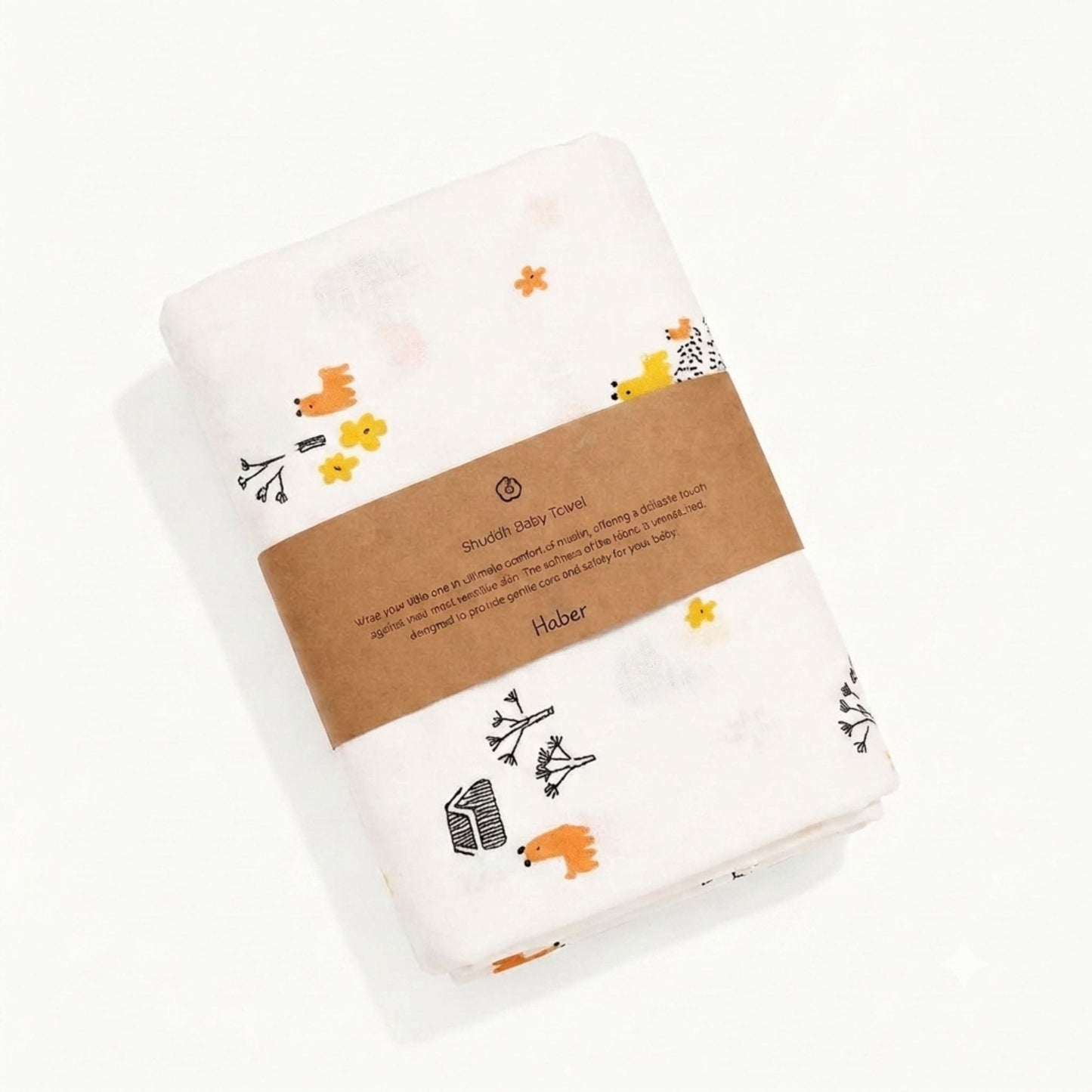 Shuddh Muslin Cotton Kids Bath Towel (70 x 100 CM) Pack of 1  | Ultra-Soft & Quick-Dry (2–7 Years)