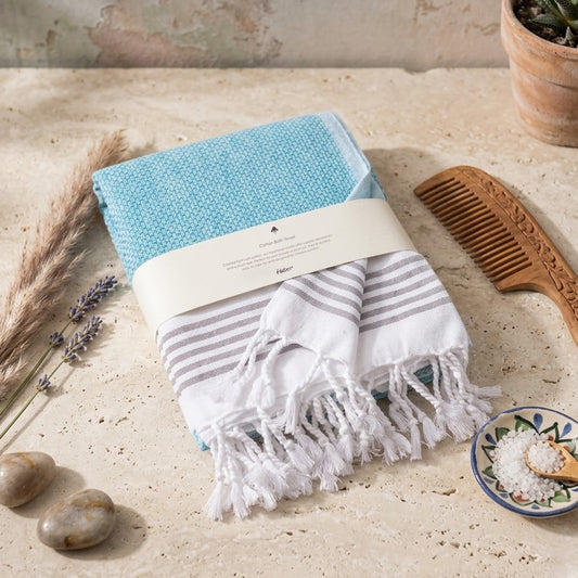 Luna Cotton Towel | Soft Flat Weave | Bath / Beach Towel | Quick-Dry & Ultra-Absorbent