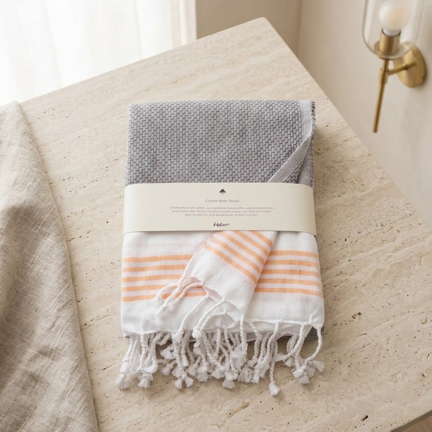 Luna Cotton Towel | Soft Flat Weave | Bath / Beach Towel | Quick-Dry & Ultra-Absorbent