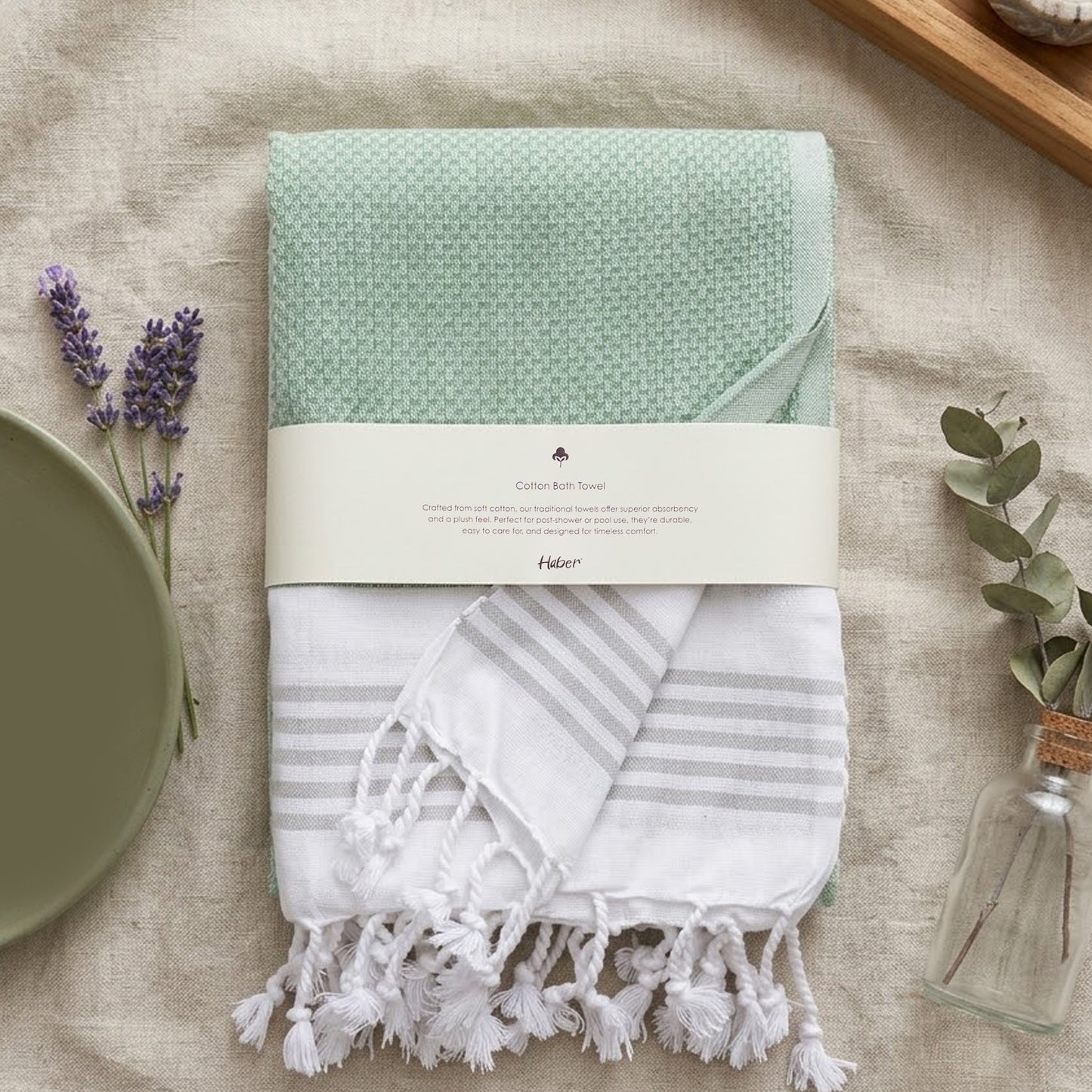Luna Cotton Towel | Soft Flat Weave | Bath / Beach Towel | Quick-Dry & Ultra-Absorbent