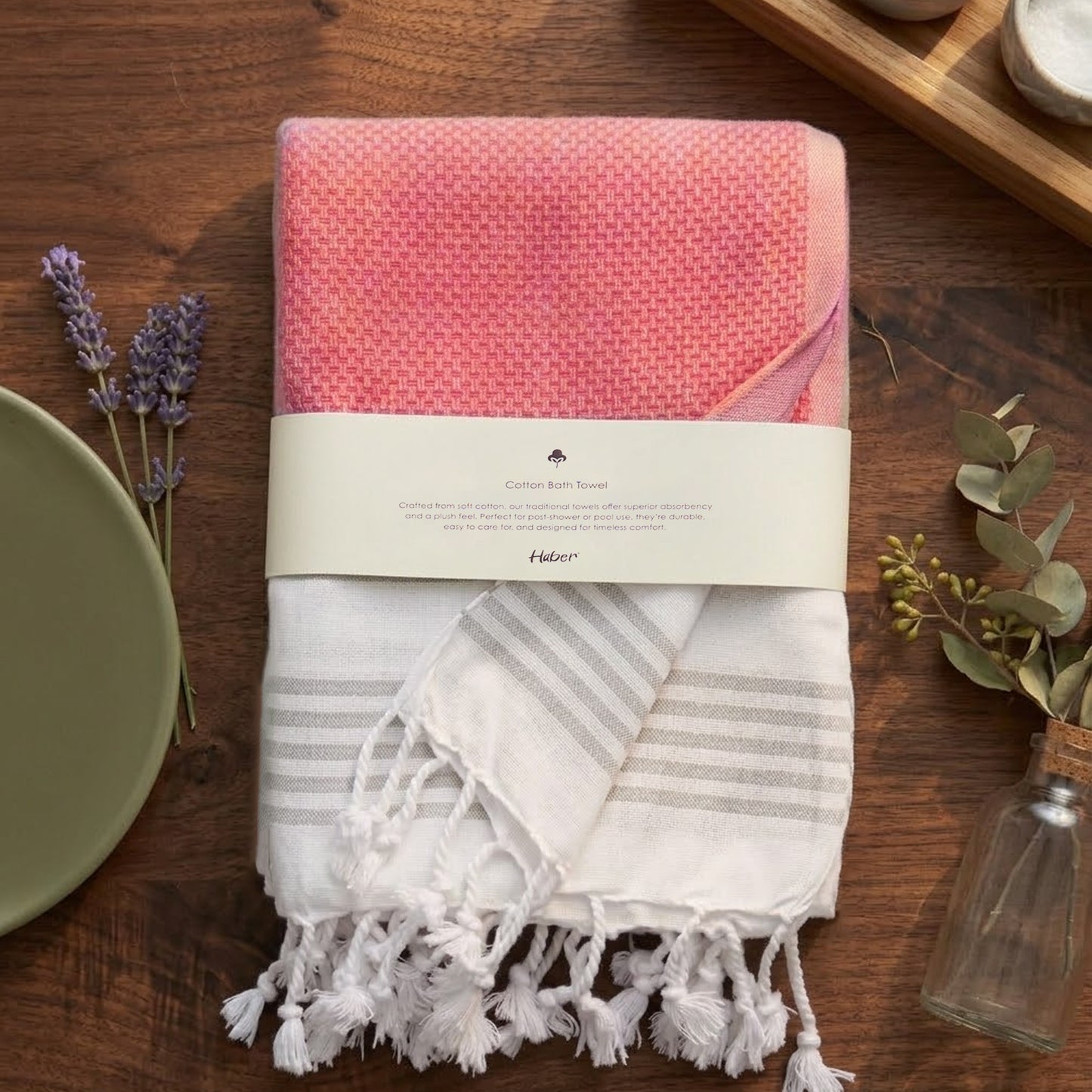 Luna Cotton Towel | Soft Flat Weave | Bath / Beach Towel | Quick-Dry & Ultra-Absorbent