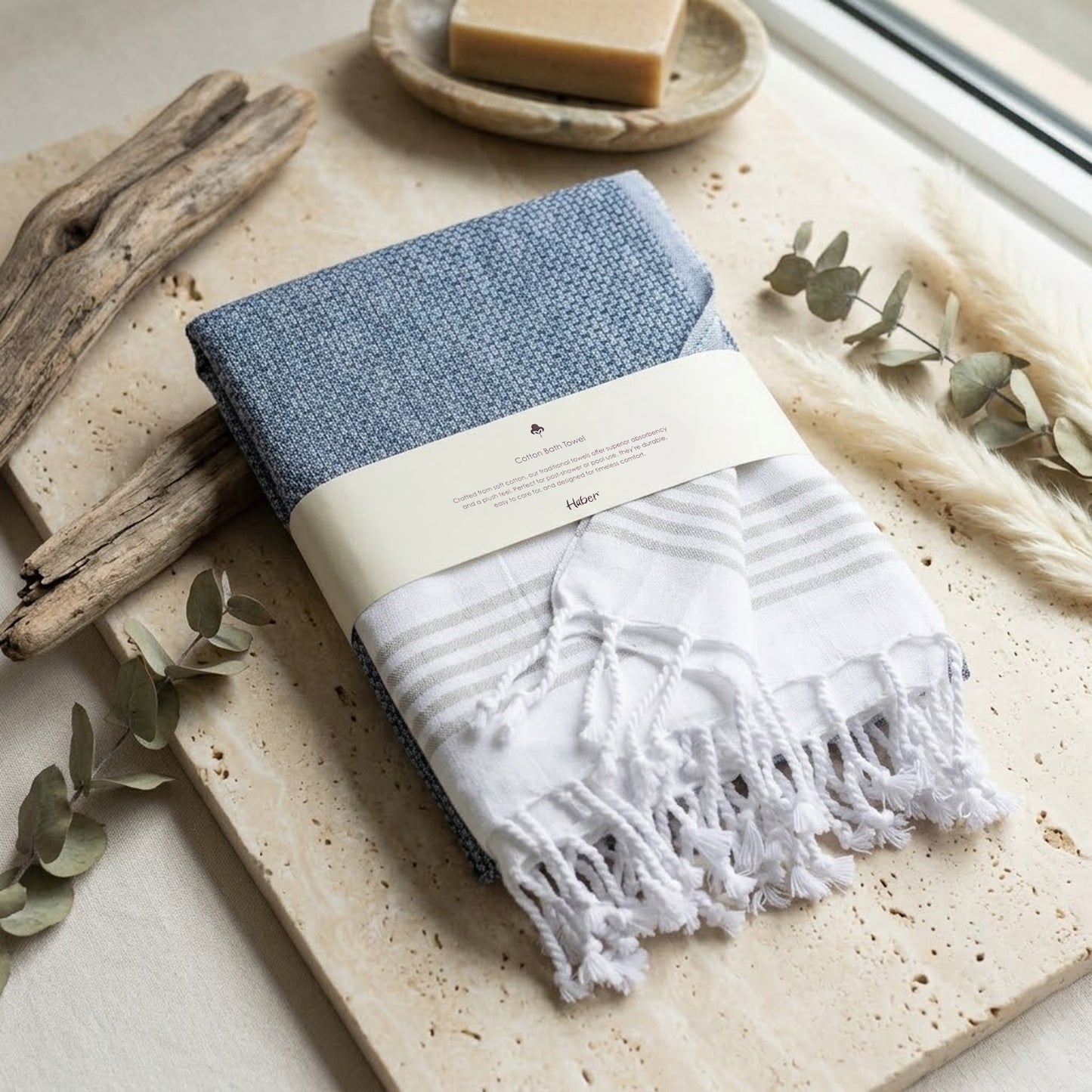 Luna Cotton Towel | Soft Flat Weave | Bath / Beach Towel | Quick-Dry & Ultra-Absorbent