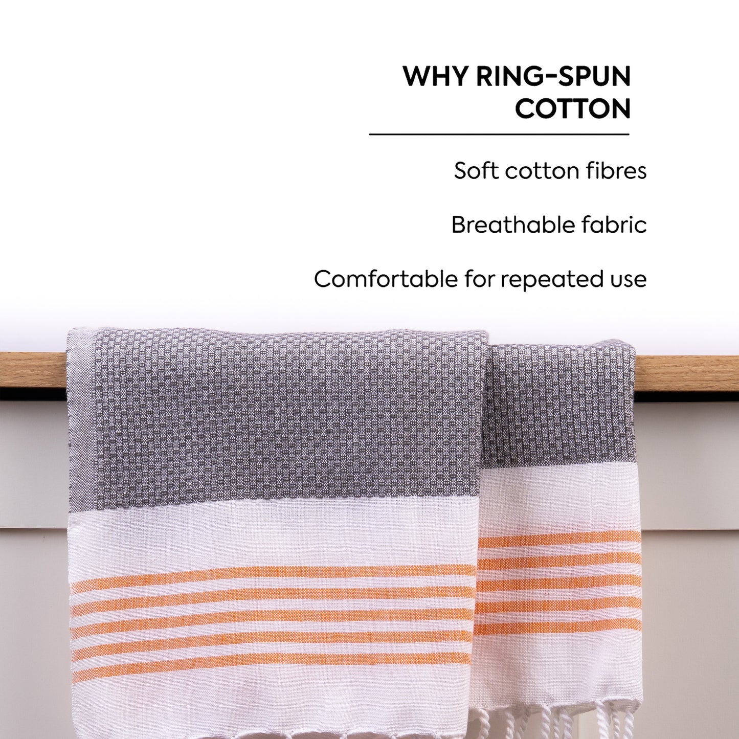 Luna Cotton Towel | Soft Flat Weave | Bath / Beach Towel | Quick-Dry & Ultra-Absorbent