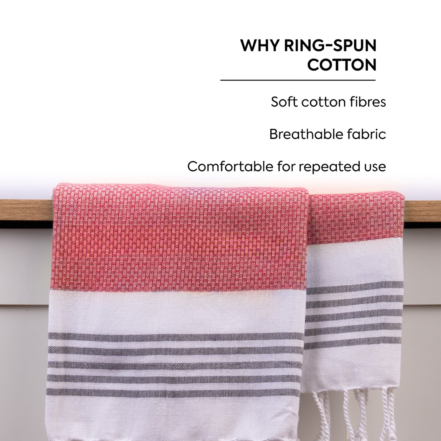 Luna Cotton Towel | Soft Flat Weave | Bath / Beach Towel | Quick-Dry & Ultra-Absorbent