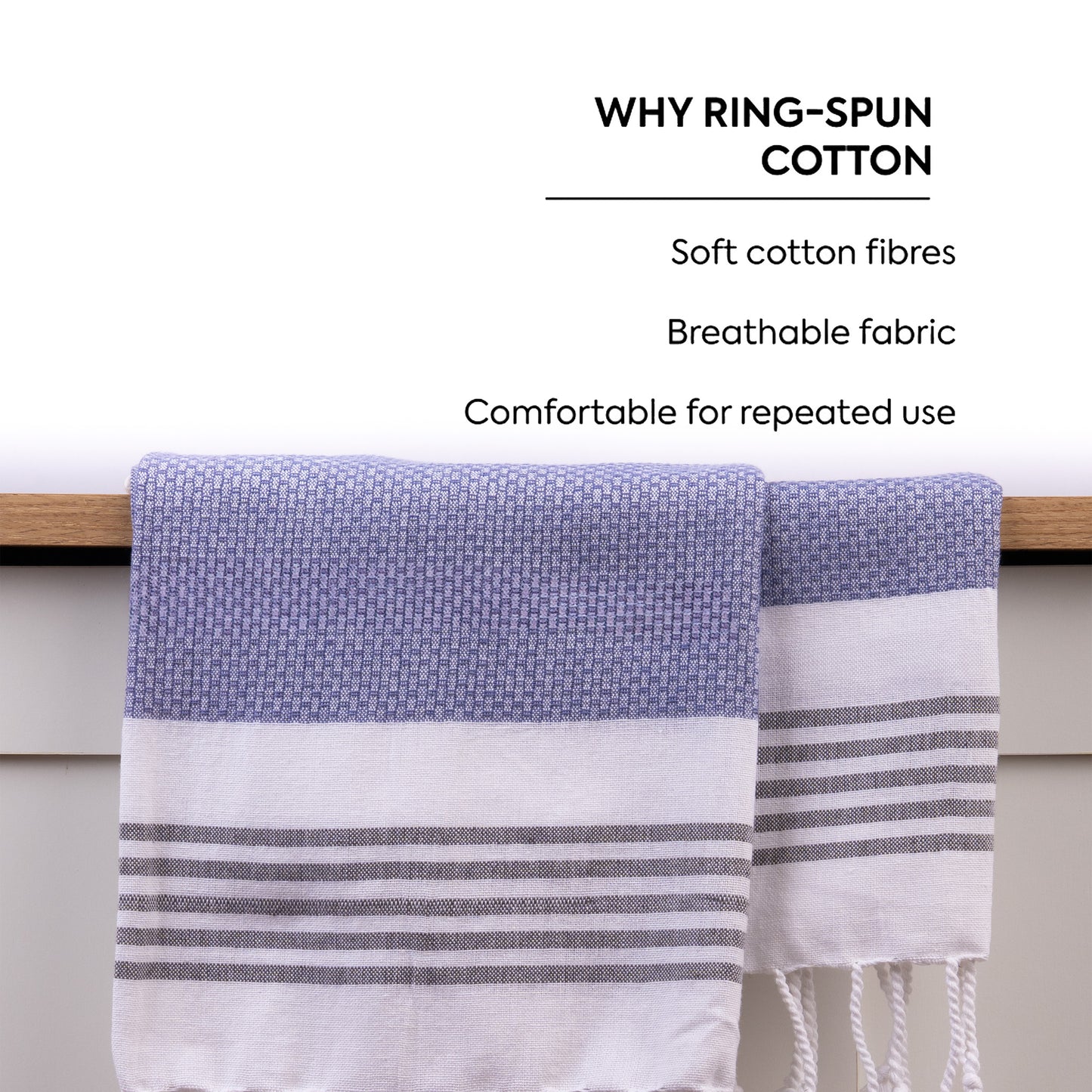 Luna Cotton Towel | Soft Flat Weave | Bath / Beach Towel | Quick-Dry & Ultra-Absorbent