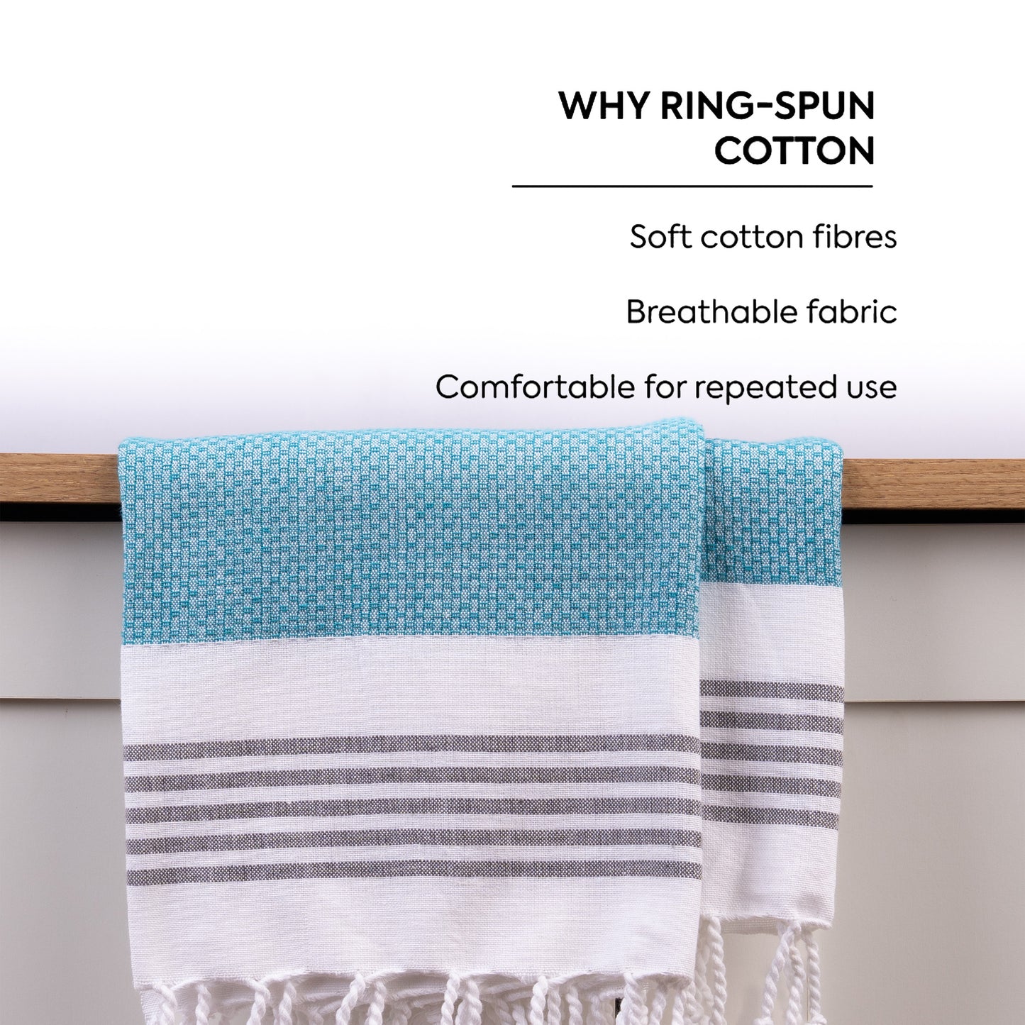 Luna Cotton Towel | Soft Flat Weave | Bath / Beach Towel | Quick-Dry & Ultra-Absorbent