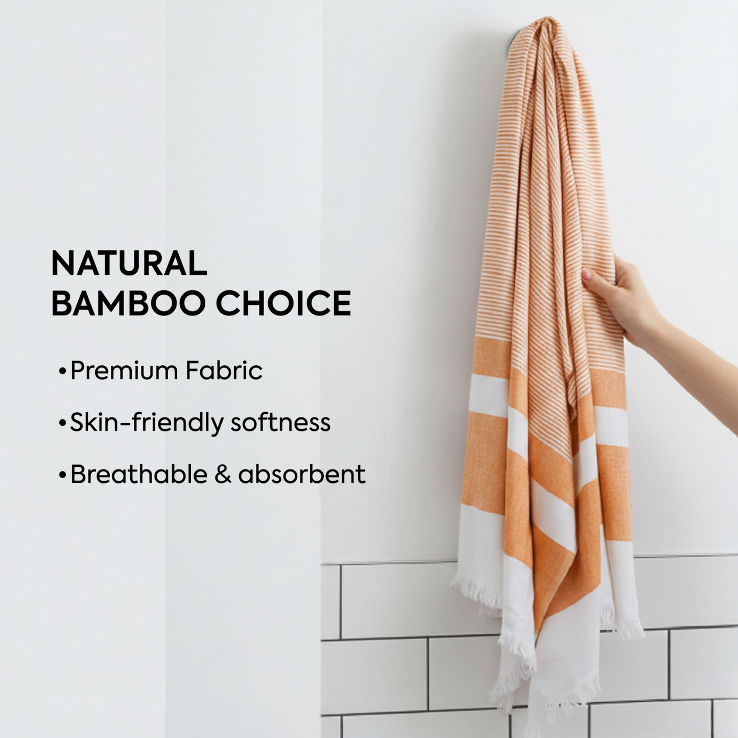 EcoLux Bamboo Towel | Ultra-Soft Satin Weave | Bath towel/ Beach Towel | Quick-Dry, Eco-Friendly & Sand-Resistant