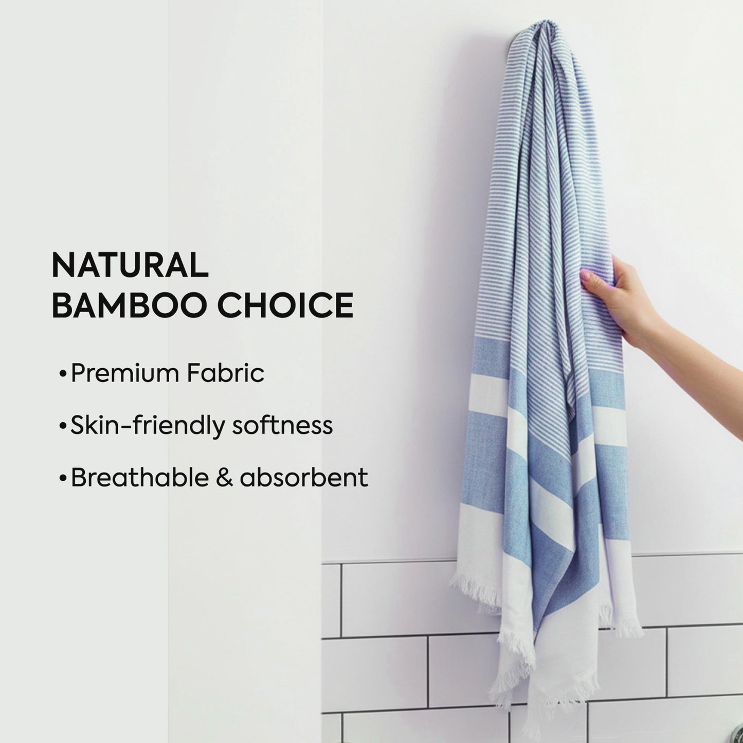 EcoLux Bamboo Towel (Pack of 2) | Ultra-Soft Satin Weave | Bath towel/ Beach Towel | Quick-Dry, Eco-Friendly & Sand-Resistant | Mixed Colors