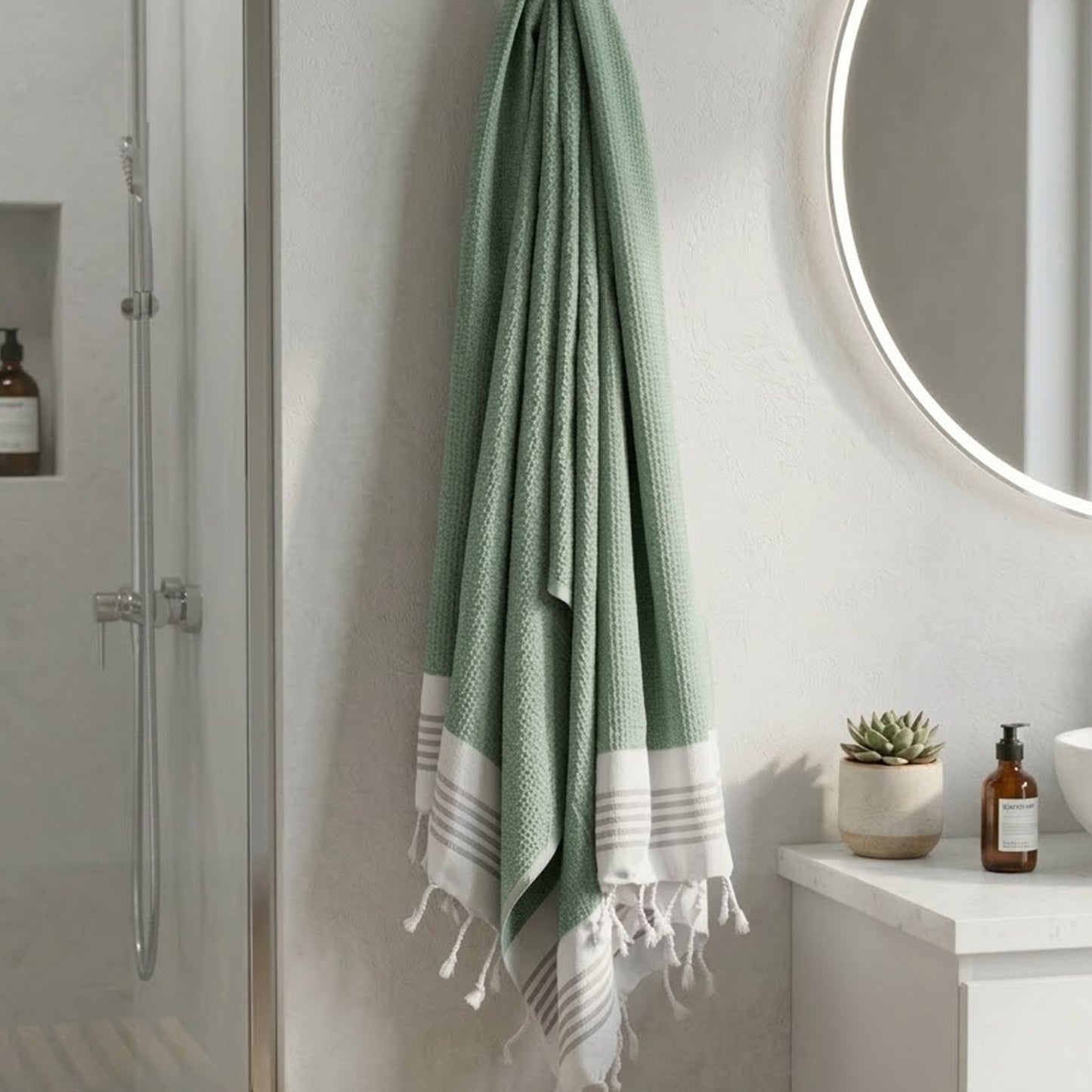 Luna Cotton Towel | Soft Flat Weave | Bath / Beach Towel | Quick-Dry & Ultra-Absorbent