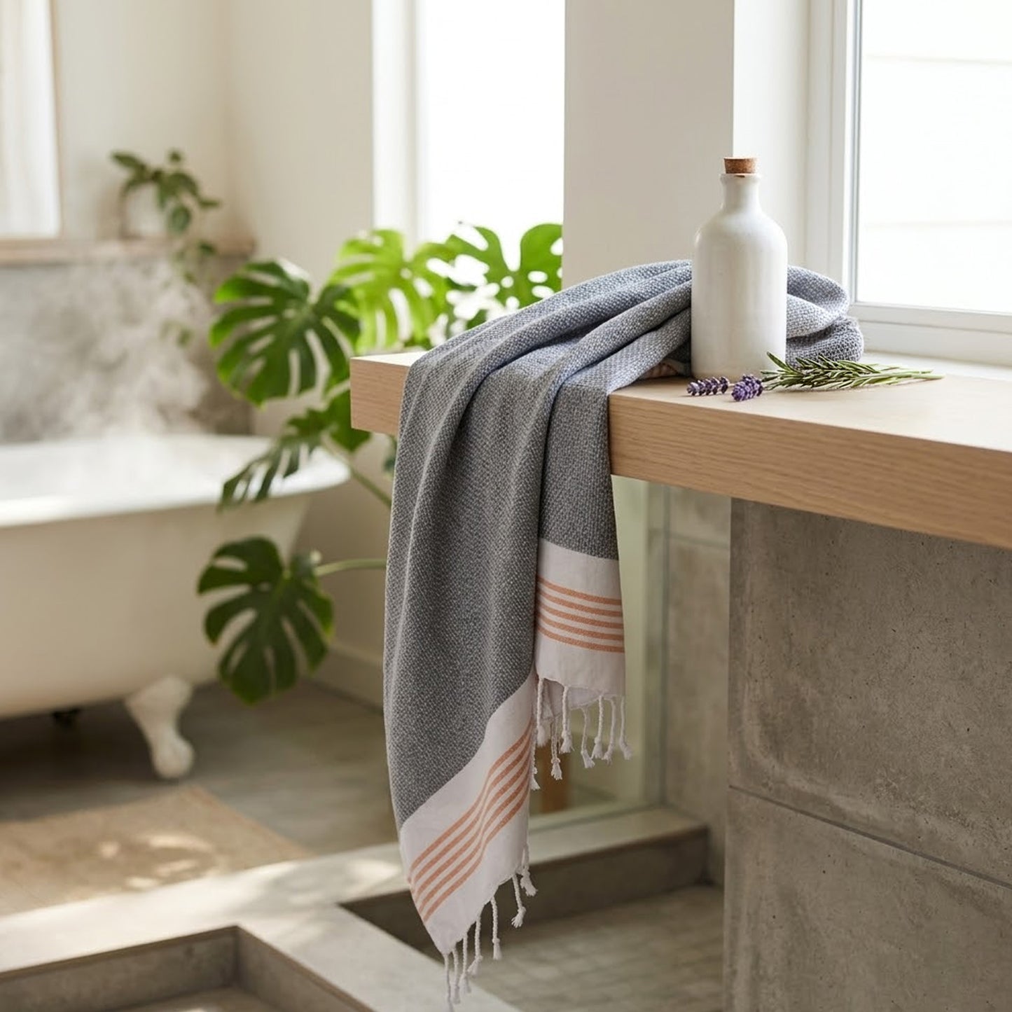 Luna Cotton Towel | Soft Flat Weave | Bath / Beach Towel | Quick-Dry & Ultra-Absorbent