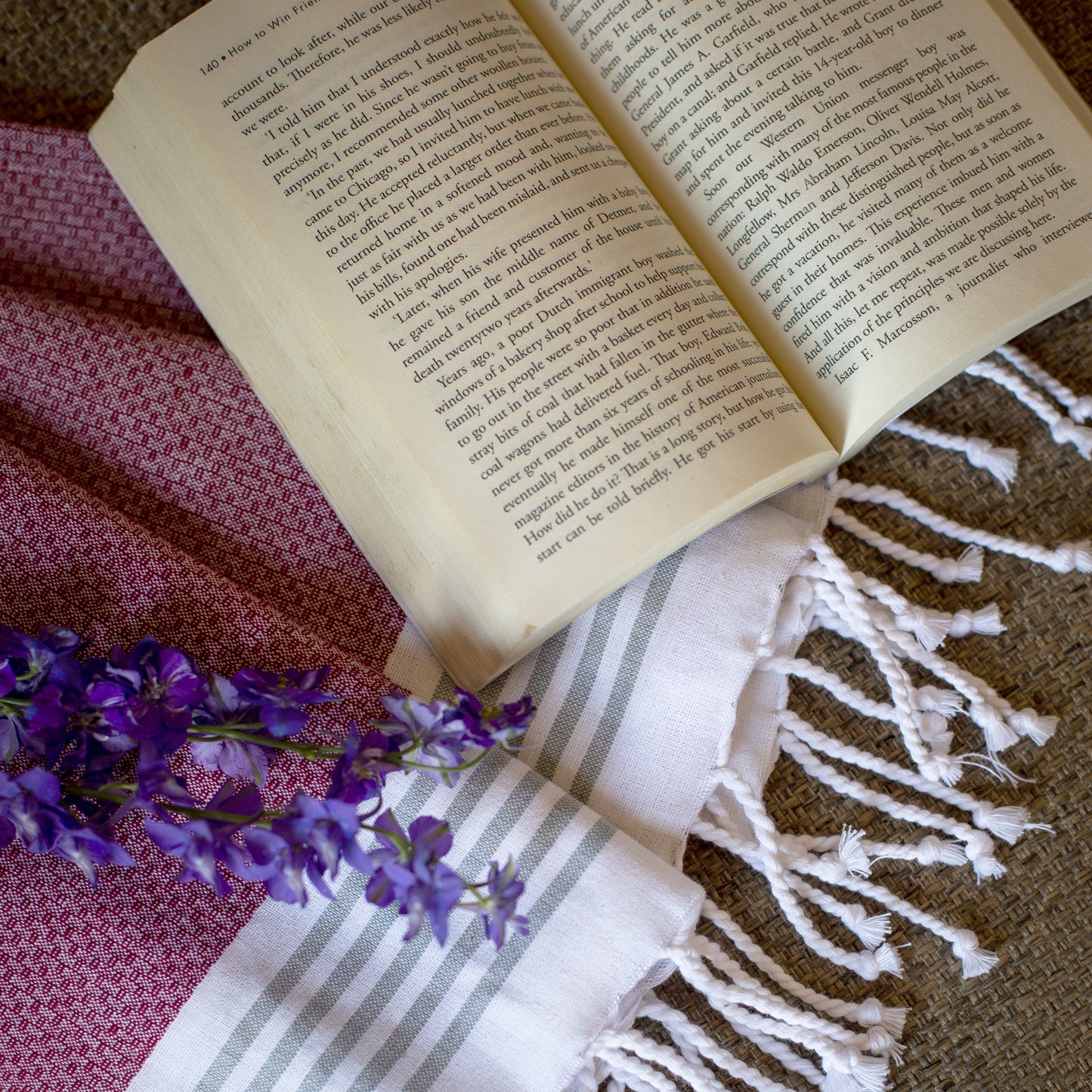 Luna Cotton Towel | Soft Flat Weave | Bath / Beach Towel | Quick-Dry & Ultra-Absorbent