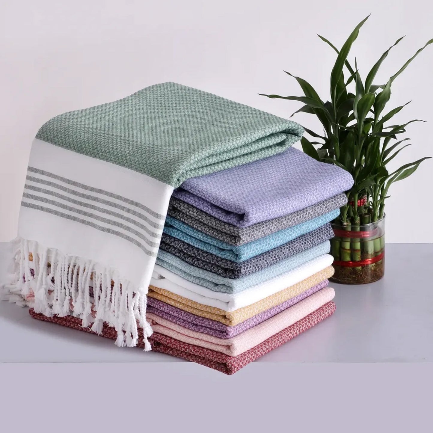 Luna Cotton Towel | Soft Flat Weave | Bath / Beach Towel | Quick-Dry & Ultra-Absorbent
