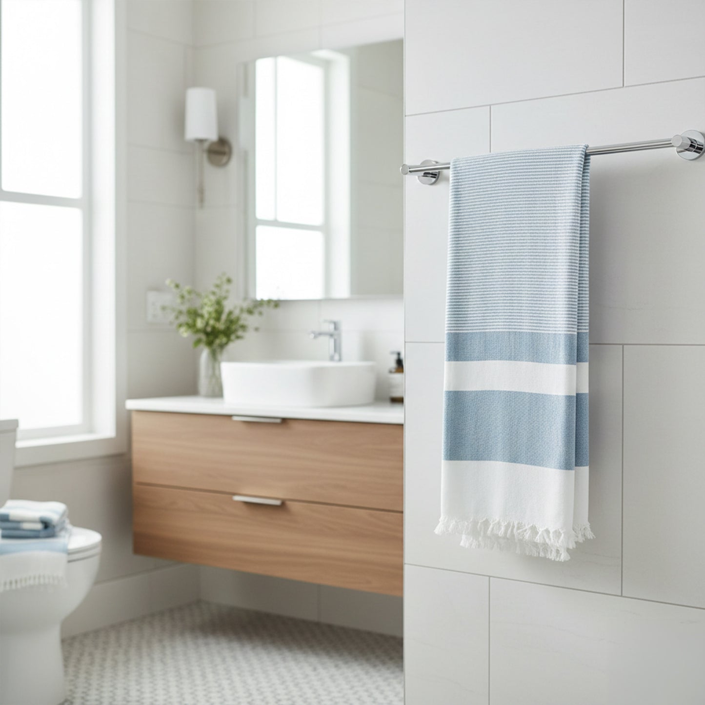 EcoLux Bamboo Towel | Ultra-Soft Satin Weave | Bath towel/ Beach Towel | Quick-Dry, Eco-Friendly & Sand-Resistant