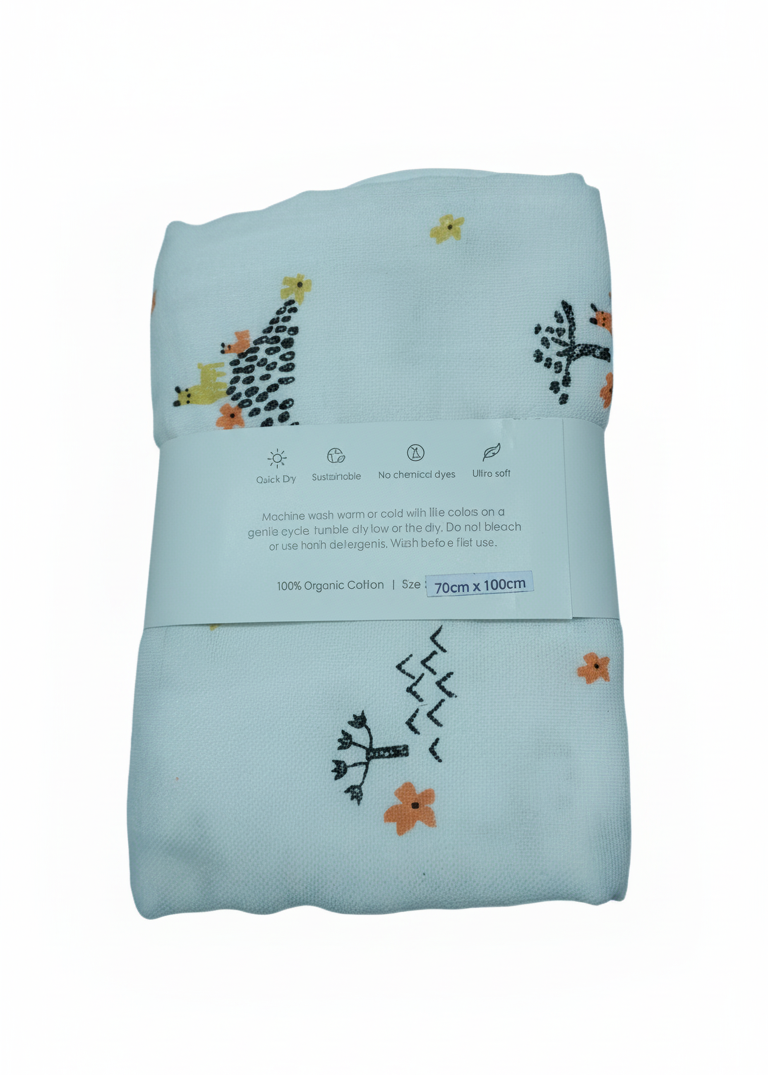 Shuddh -  Muslin Cotton Kids Bath Towel, 2 to 7 Years