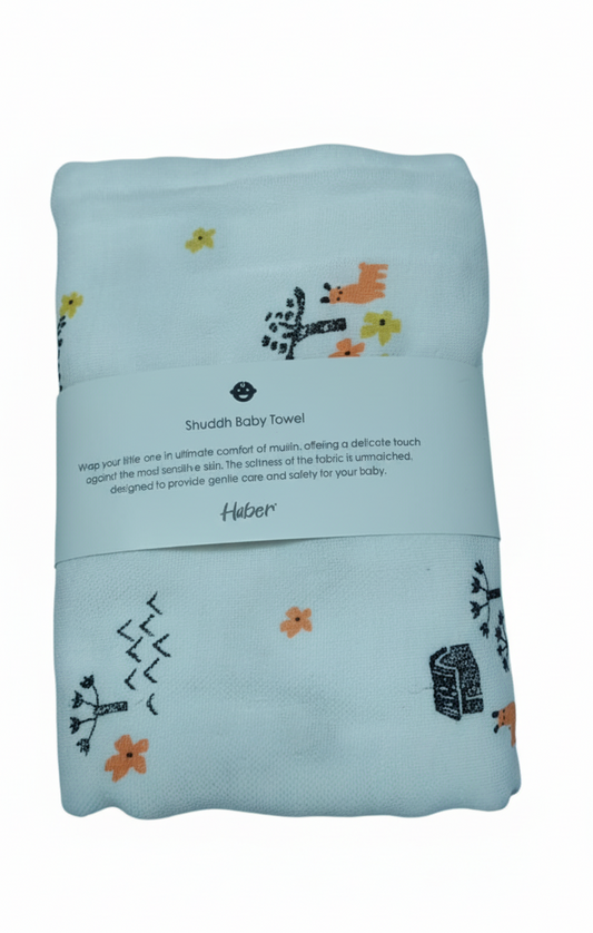 Shuddh -  Muslin Cotton Kids Bath Towel, 2 to 7 Years