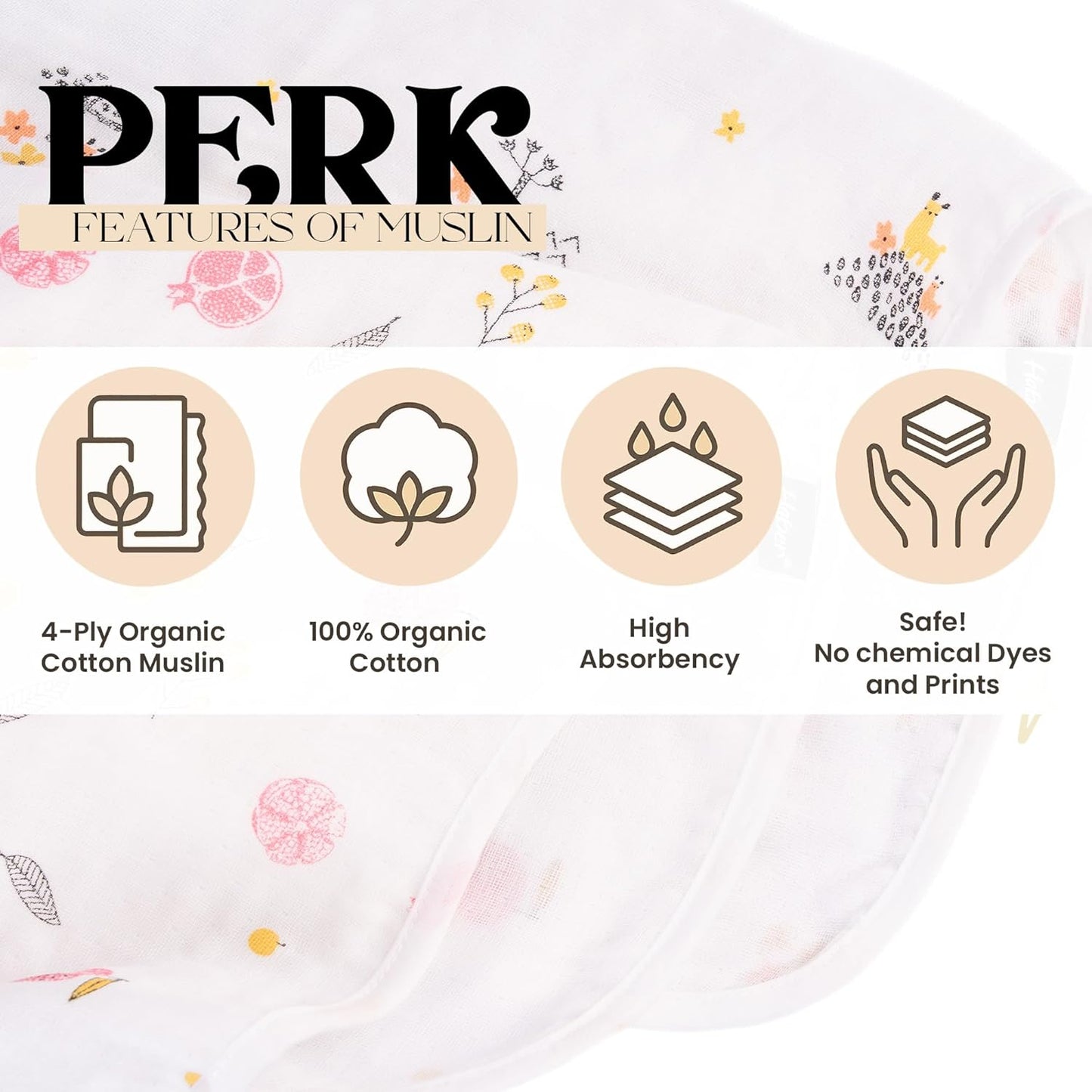 Haber Muslin Cotton Kids Bath Towel (Pack of 5) | Ultra-Soft & Quick-Dry