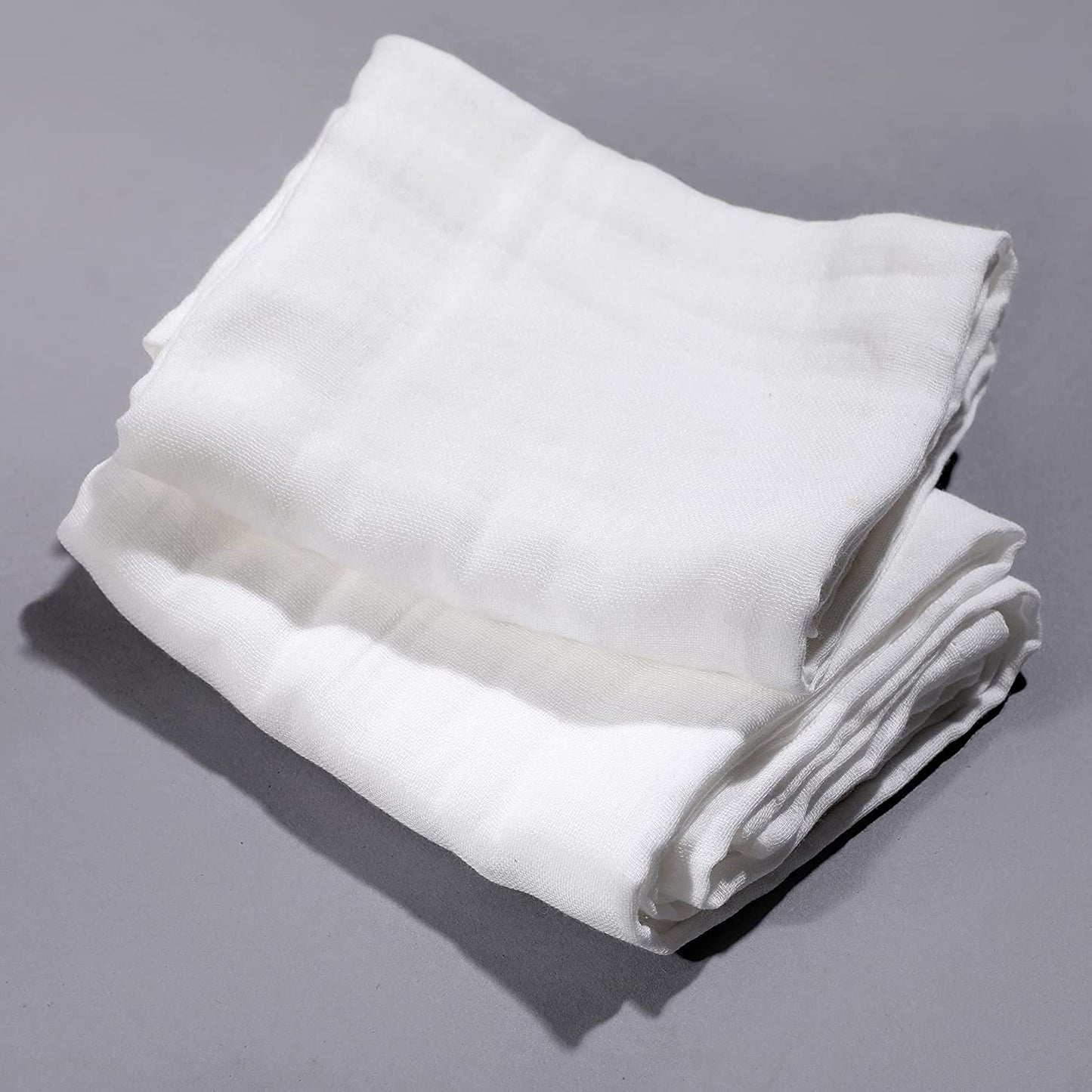 Organic Cotton Muslin Baby Bath Towels 70 X 70 cm | White, Pack of 2